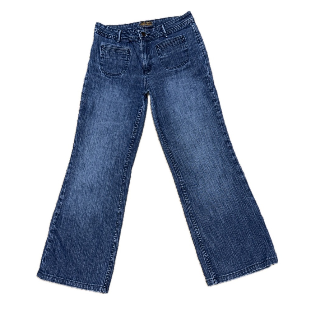 KIKIT Y2K Bootcut Medium Wash Embroidered Jeans | 10